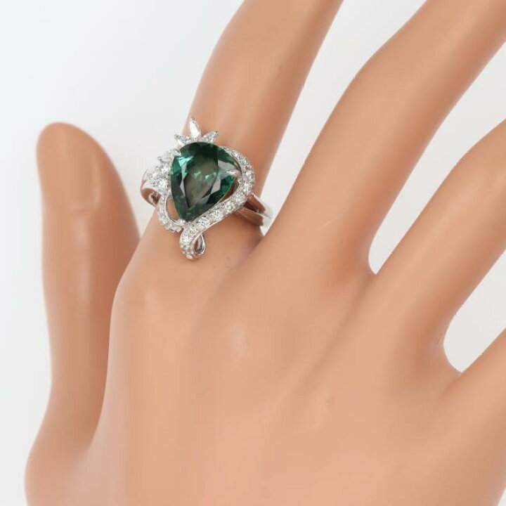 楽天市場】PT900 グリーントルマリン・ダイヤモンド付リング GTL4.78ct 