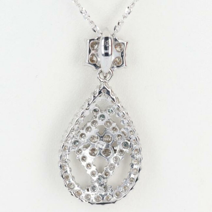 楽天市場】K18WG ダイヤモンドデザインネックレス D1.00ct 約45cm/約  