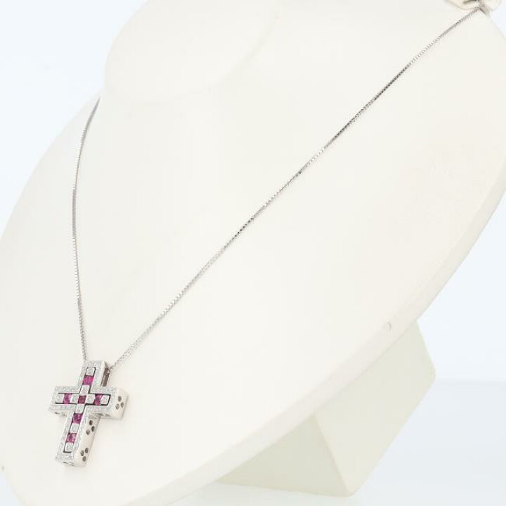 楽天市場】K18WG ルビー・ダイヤモンドクロスネックレス R0.55ct D0 
