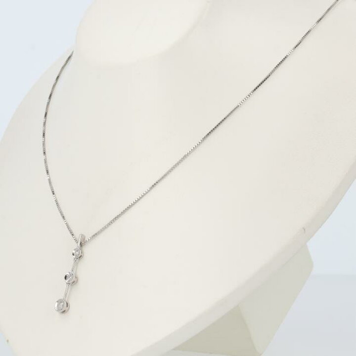 楽天市場】PT900/PT850 トリロジーダイヤモンドネックレス D0.12ct 約 