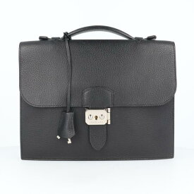 エルメス【Hermes】サックアデペッシュ27 ハンドバッグ/ビジネスバッグ/クラッチバッグ シルバー金具 メンズ/男性 ユニセックス ブラック トゴレザー プレゼント ギフト【中古】k