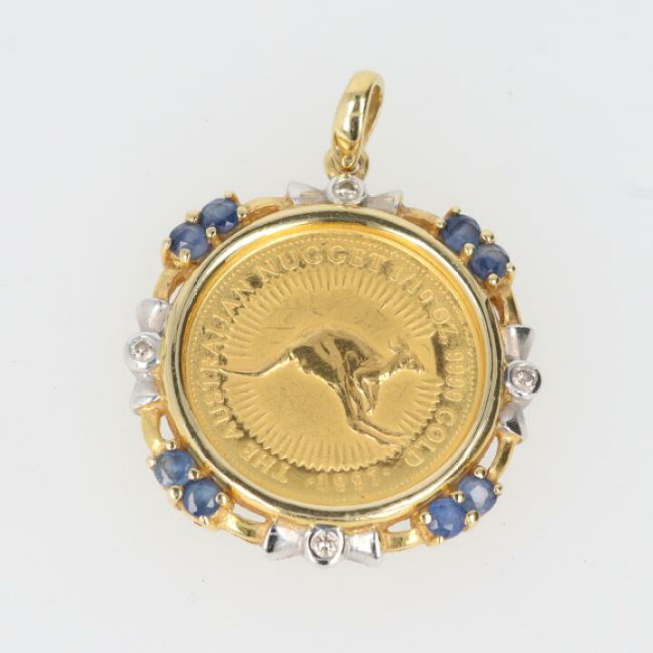 楽天市場】K24/K18 1/10OZ サファイア・ダイヤモンド付ナゲット金貨 