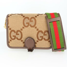 グッチ【GUCCI】699438 ジャンボGG ショルダーバッグ ウェブストライプ ブラウン ベージュ ブランド レディース/女性 ギフト プレゼント 贈り物【中古】h