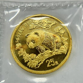 K24　パンダ金貨　約7.7g　25元　999.9　中国　1997年　純金　1/4OZ　コイン　【中古】t(A24-3429)