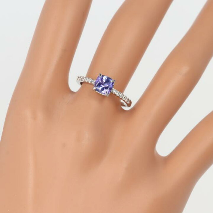 楽天市場】K18WG タンザナイト付ダイヤモンドリング T1.00ct/D0.12ct 