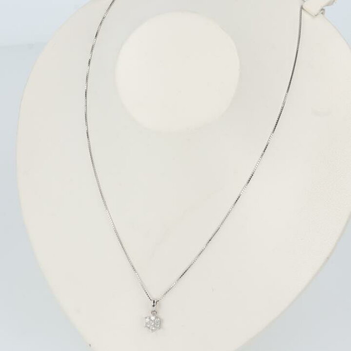 楽天市場】K18WG ダイヤモンドネックレス D0.50ct 約45cm/約3.1g  
