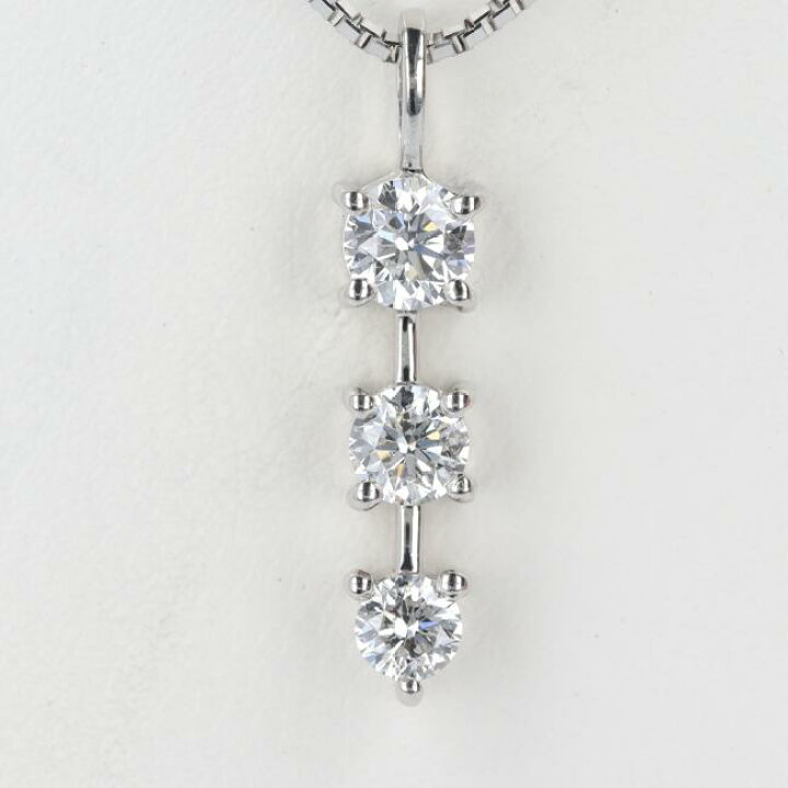 楽天市場】PT900/PT850 トリロジーダイヤモンドネックレス D0.50ct 約  