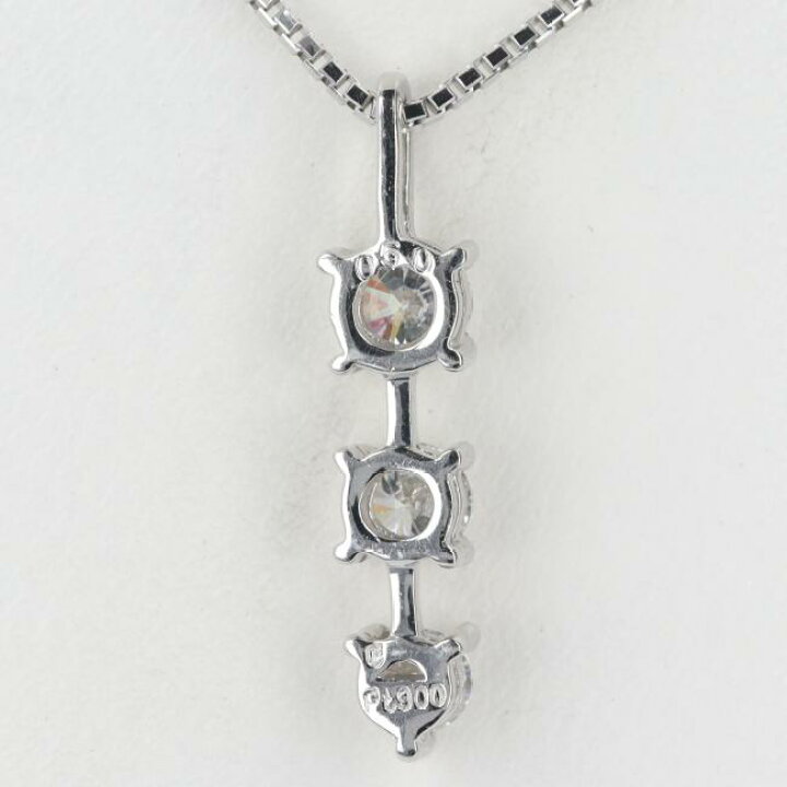 楽天市場】PT900/PT850 トリロジーダイヤモンドネックレス D0.50ct 約 