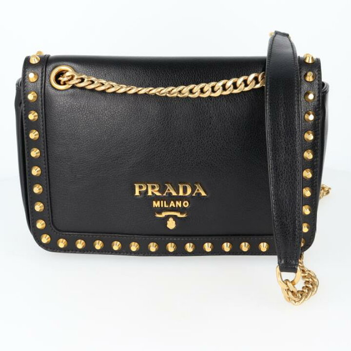 楽天市場】プラダ【PRADA】1BD147 スタッズ チェーンショルダーバッグ 
