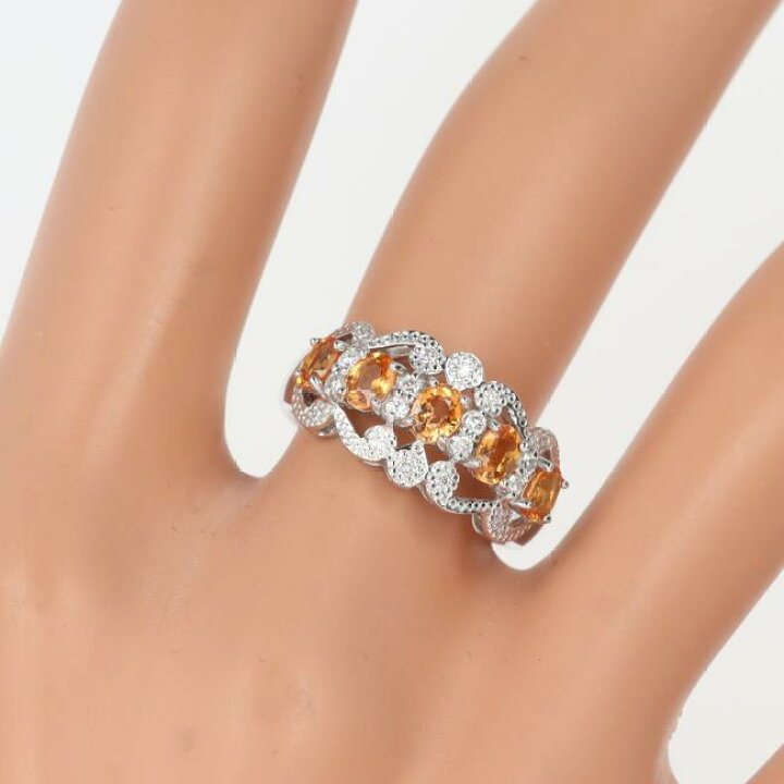 楽天市場】K18WG オレンジガーネット・ダイヤモンドリング G1.21ct/D0 