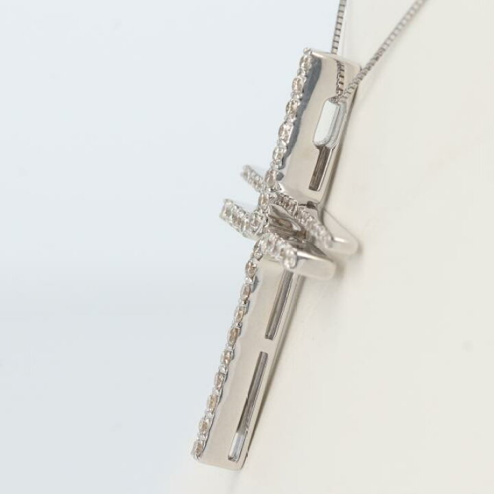 楽天市場】K18WG ダイヤモンドクロスネックレス D1.05ct 約45cm/約9.8g 