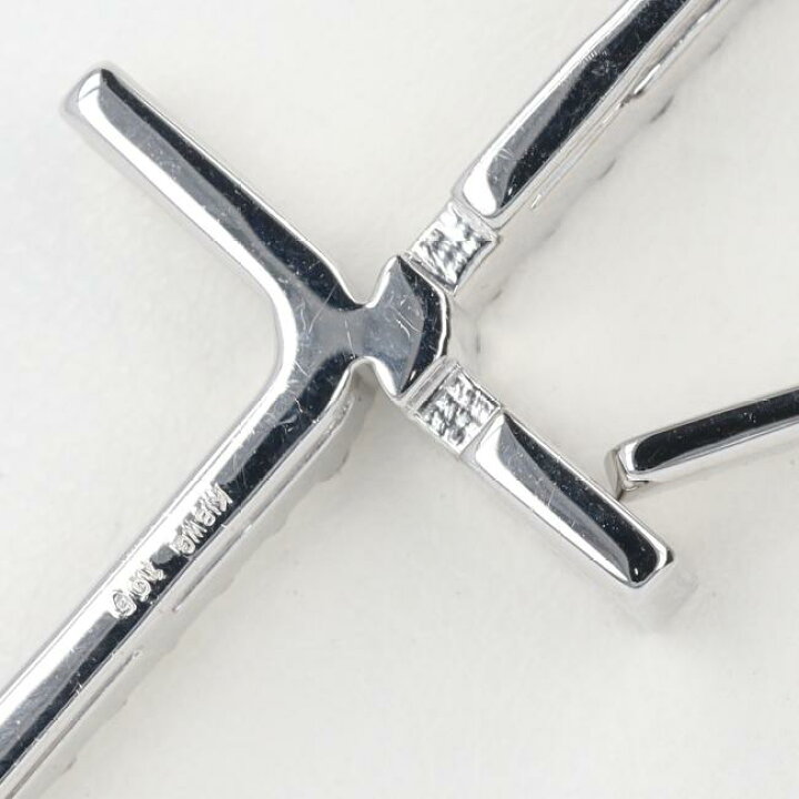 楽天市場】K18WG ダイヤモンドクロスネックレス D1.05ct 約45cm/約9.8g 