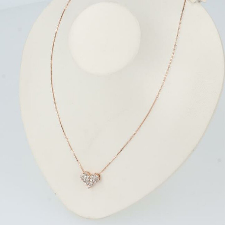 楽天市場】K18PG ハートモチーフダイヤモンドネックレス D1.00ct 約4.0 