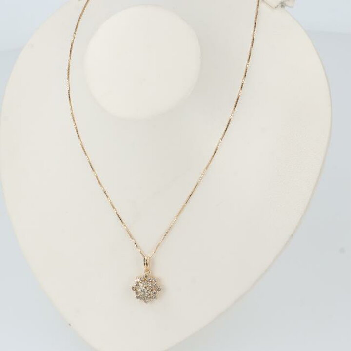 楽天市場】K18YG フラワーモチーフ ダイヤモンドネックレス D1.00ct 約 