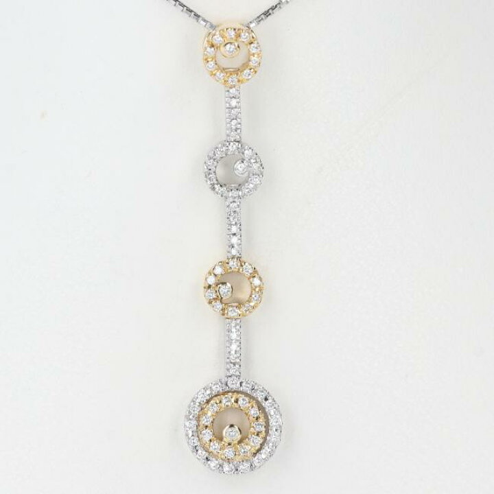 楽天市場】K18YG/K18WG ダイヤモンドネックレス D0.33ct 約6.7g 