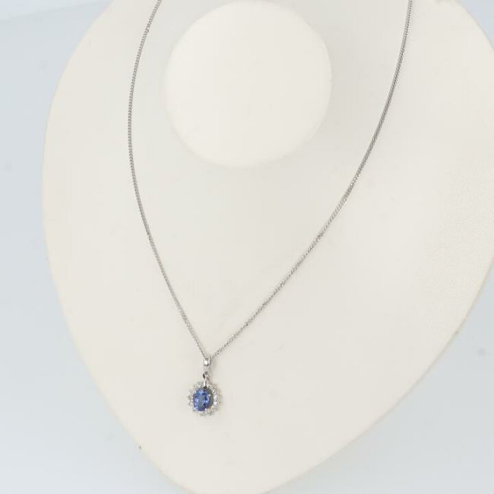 楽天市場】PT900/850 サファイア・ダイヤモンドネックレス S1.04ct/D0 