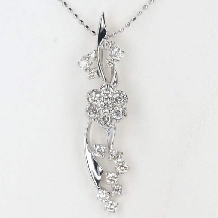 楽天市場】K18WG ダイヤモンドネックレス D0.50ct 約45cm/約3.8g 