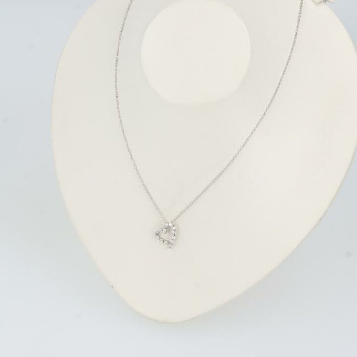 楽天市場】K18WG ダイヤモンドハートネックレス D0.25ct 約40cm/1.9g  