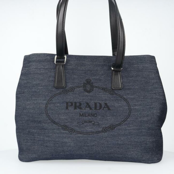 楽天市場】プラダ【PRADA】1BG356 ロゴジャガード トート デニム 