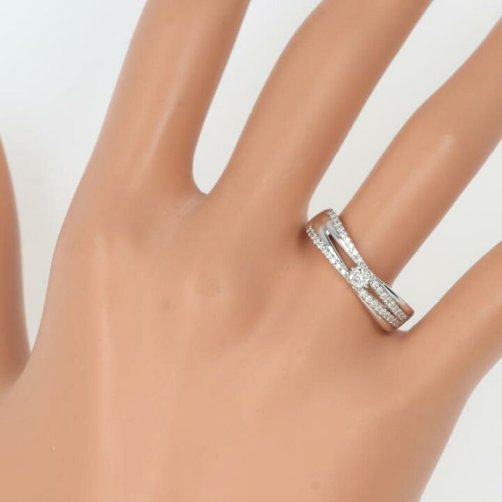 楽天市場】K18WG ダイヤモンド付リング D0.80ct 約3.4g/約18号 