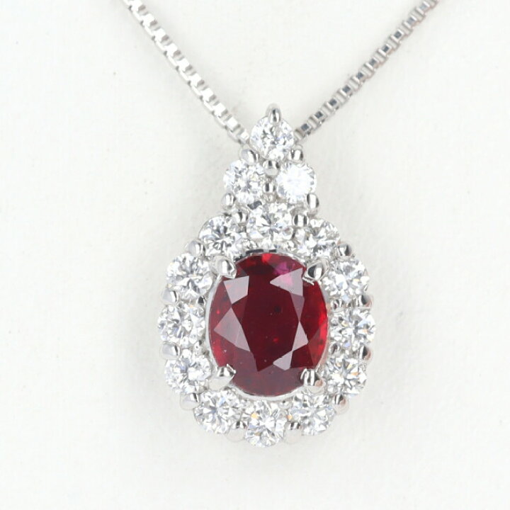 楽天市場】PT900/PT850 ルビー・ダイヤモンドネックレス D0.25ct  