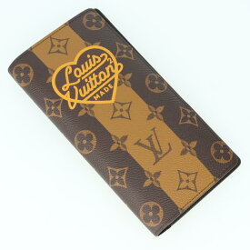 ルイヴィトン【Louis Vuitton】M81008 ポルトフォイユ ブラザ NIGOコラボ モノグラムストライプキャンバス ブラウン メンズ/男性 長財布 ロングウォレット ギフト プレゼント 贈り物 お祝い【中古】t