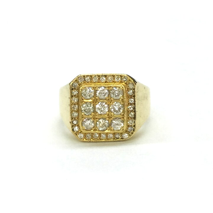 楽天市場】N 【中古】【K18】印台ダイヤリング 約17号 総重量13.7g D1 