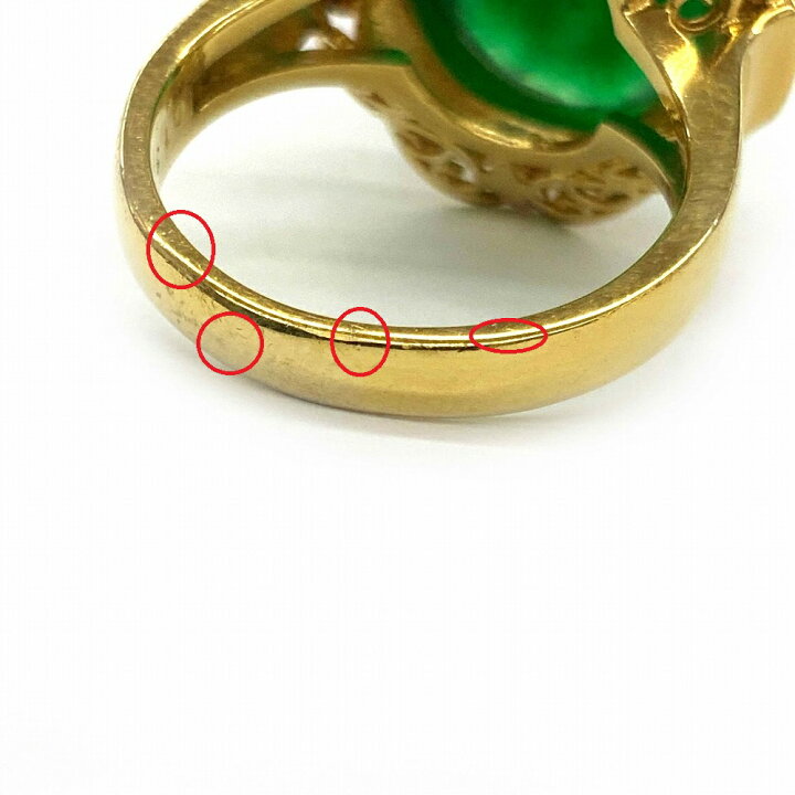 楽天市場】o 【K18P】色石リング ゴールド 18金 緑石 0.13ct 総重量約 