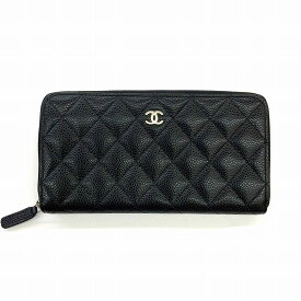 o【シャネル】【CHANEL】クラシックロングジップウォレット　キャビアスキン　ブラック　AP0242　長財布　ココマーク　女性　レディース　【質屋かんてい局小山店】31015599318-3o-y