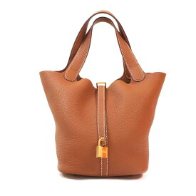 N 【中古】【HERMES】エルメス　ピコタンロックMM　トリヨンクレマンス（推定）ブラウン系×ゴールド金具　メンズ　レディース　U刻印　2022年頃製造　トートバッグ　ブランドバッグ　人気　普段使い　質屋かんてい局那須塩原店★3100316-20n