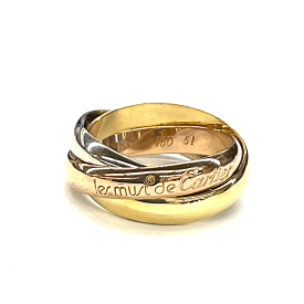 N【中古】【CARTIER】【カルティエ】トリニティリング　MM　750刻印　K18YG.PG.WG　51　約11号　約7.3g　 3連　仕上げ済み　スリーカラー　オシャレ　プレゼント　レディース　 ブランドリング　本体のみ　質屋かんてい局那須塩原店★3103407-50n