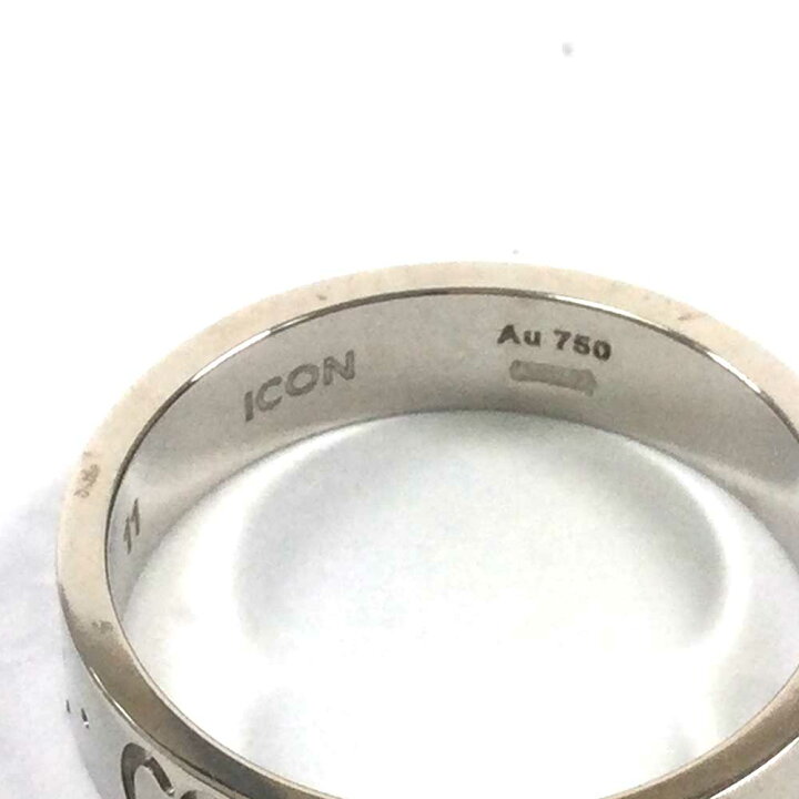 楽天市場】N【中古】【GUCCI】グッチ アイコンリング 750 K18WG 約11号 