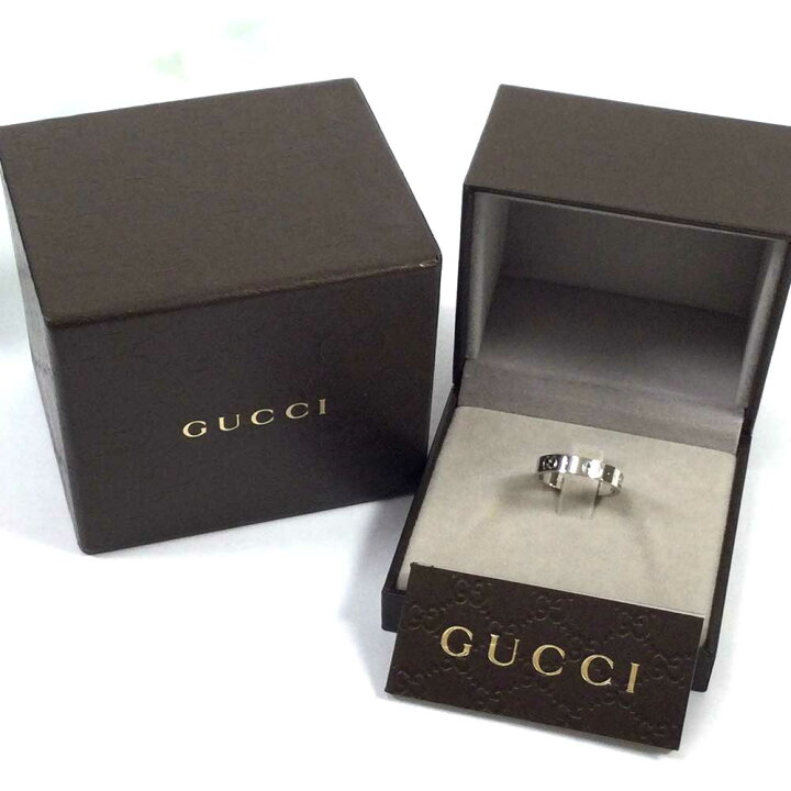 楽天市場】N【中古】【GUCCI】グッチ アイコンリング 750 K18WG 約11号 