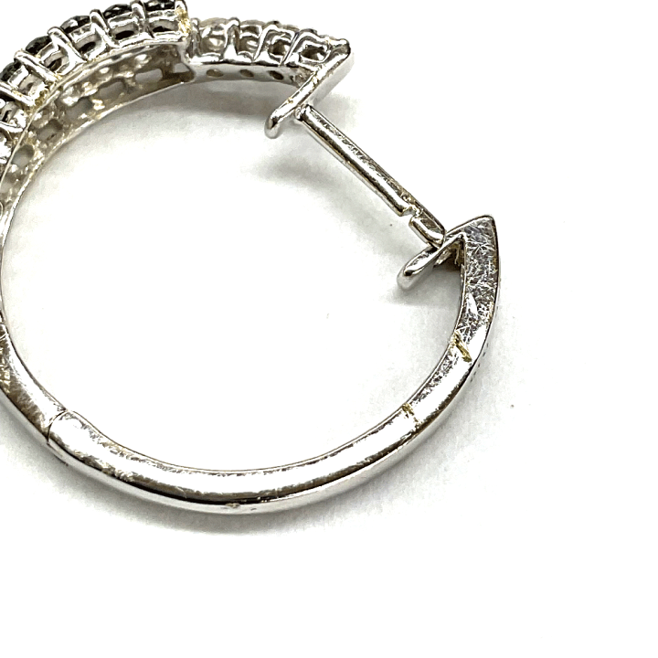 K18 WG 約3.5g ピアス ダイヤモンド フープピアス