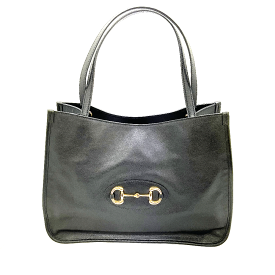 N【中古】【GUCCI】グッチ　ホースビット1955トートバッグ　623694　ブランドバッグ　トートバッグ　レディースバッグ　GUCCI　ブラックレザー　ゴールド金具　　通勤通学バッグ　A4サイズ収納可能　質屋かんてい局那須塩原店★R2501625