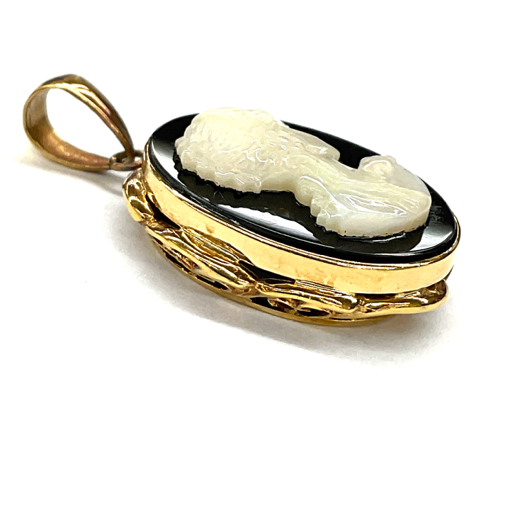 楽天市場】N【K18】カメオペンダントトップ 総重量約3.9g 約W1.7cm×H2