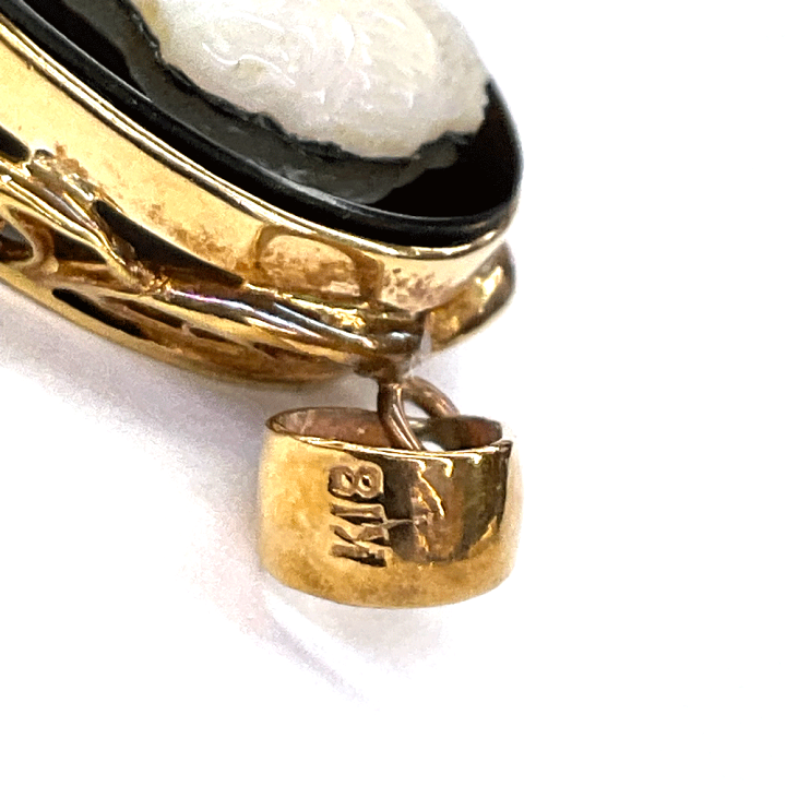 楽天市場】N【K18】カメオペンダントトップ 総重量約3.9g 約W1.7cm×H2
