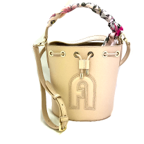 FURLA - 美品 フルラ ハンドバッグ ピンク ドーム型 ゴールド