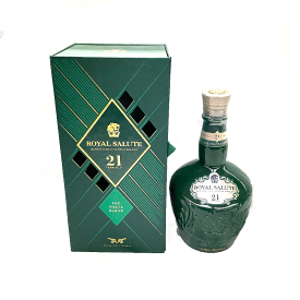 N【中古】【ウイスキー】ロイヤルサルート21年モルトブレンド　700ml 　40%　スコッチウイスキー　未開封　古酒　洋酒　インテリア　グリーン陶器　 質屋かんてい局那須塩原店 ★3105752-122