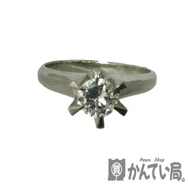 T【Pt900】ダイヤモンドリング　縦爪リング　D0.41ct 約9号　アクセサリー　指輪　リング　総重量5.6g ファッションリング　ダイヤ　指輪【プラチナ900】【大特価価格】【かんてい局宇都宮戸祭店】21-3476tm