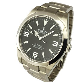 T【ROLEX】エクスプローラー1　214270　ステンレススチール　ブラック文字盤　ランダム番　2014年頃製造(ギャラ参照)　ブラックアウト　探検家　普段使い　ビジネス　人気　メンズ　男性　中古【ロレックス】【質屋かんてい局宇都宮戸祭店】S2600474t-r