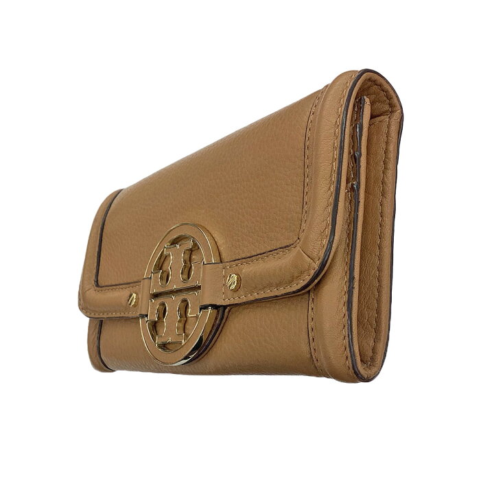 楽天市場】K TORY BURCH 二つ折り長財布 ブラウン 茶色 レザー 女性 