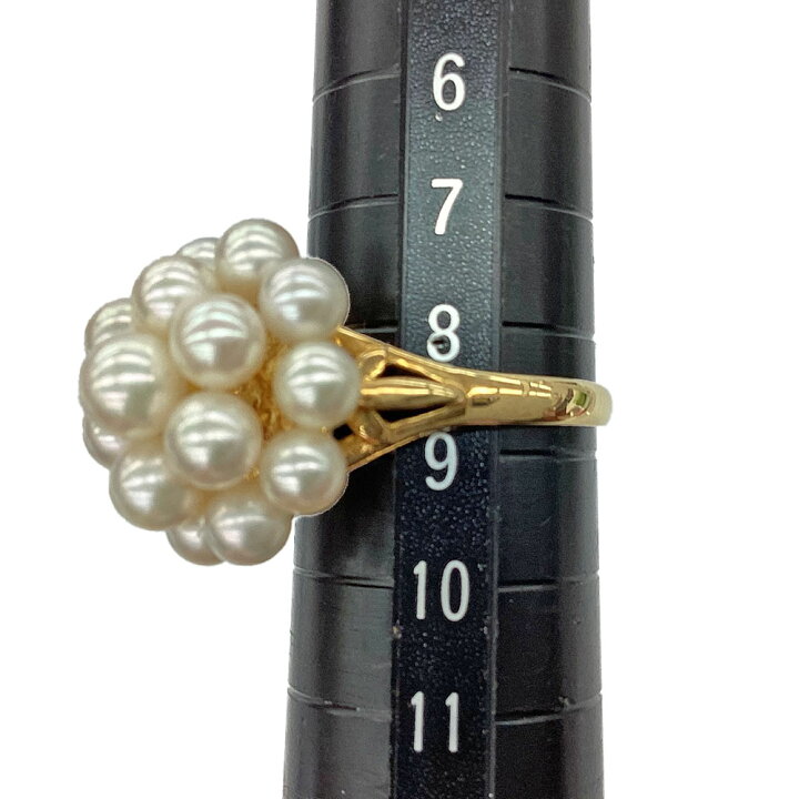 楽天市場】K パールリング K18 18金 約8.5号 約4.3g 約3～4mm珠 指輪 