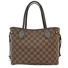 T【LOUIS VUITTON】ネヴァーフルPM N41359 ダミエ　エベヌ　茶色　トートバッグ　普段使い　デイリー用　ポーチ付き　女性　レディース　中古【ルイヴィトン】【質屋かんてい局宇都宮戸祭店】31005409318-17tn