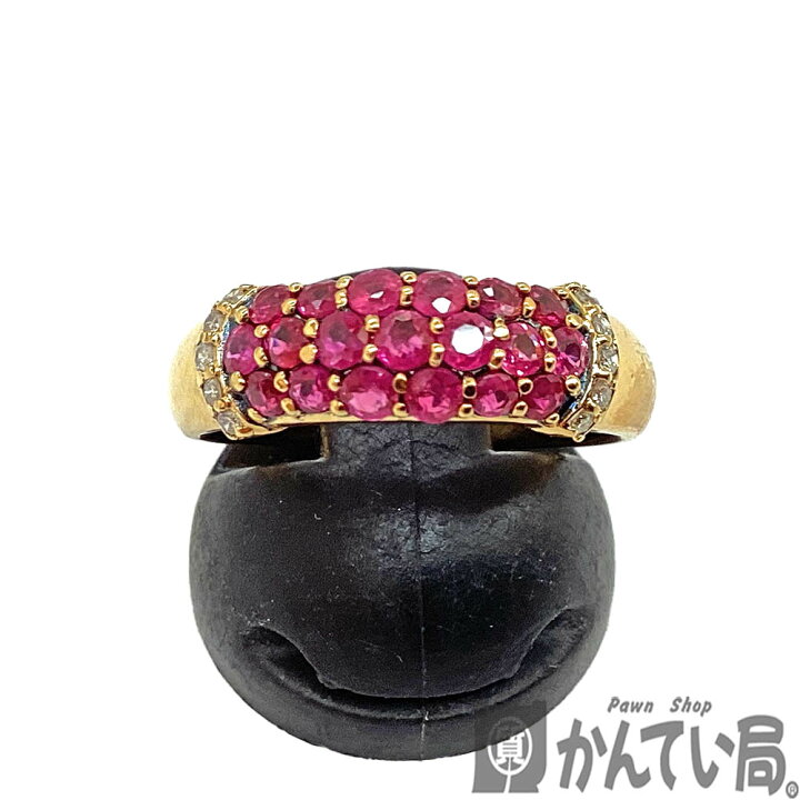 楽天市場】T【K18】色石リング 18金 総重量約4.0g 約13.5号 カラー 