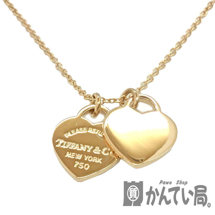 楽天市場】T【TIFFANY.Co】 ダブルハートタグペンダント AU750 K18PG 