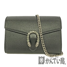 U【中古】GUCCI【グッチ】レザーミニチェーンバッグ　401231　ディオニソス　レザー　ブラック　スナップボタン開閉式　チェーンショルダーバッグ　ウォレット　タイガーヘッド　おしゃれ　美品【大特価価格】【かんてい局宇都宮店】 31004309315-55u-r