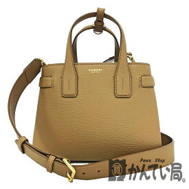 U【中古】BURBERRY【バーバリー】スモールバナーハンドバッグ　8068557　レザー　ベージュ　ハンドバッグ　ショルダーストラップ　オシャレ　人気　レディース　美品【かんてい局宇都宮店】31004449315-12u-r