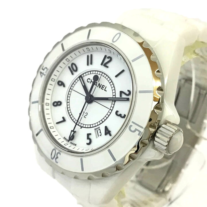 楽天市場】T【CHANEL】J12 H0968 セラミック ステンレス 白文字盤  
