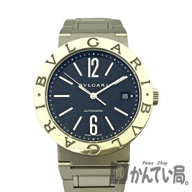 T【BVLGARI】 ブルガリブルガリ BB38SS　ステンレススチール ブラック文字盤　自動巻　日常生活防水　メンズ　男性　デイト表示　人気　お買得　送料込み　中古【ブルガリ】【大特価価格】【かんてい局宇都宮戸祭店】31000060317-2t